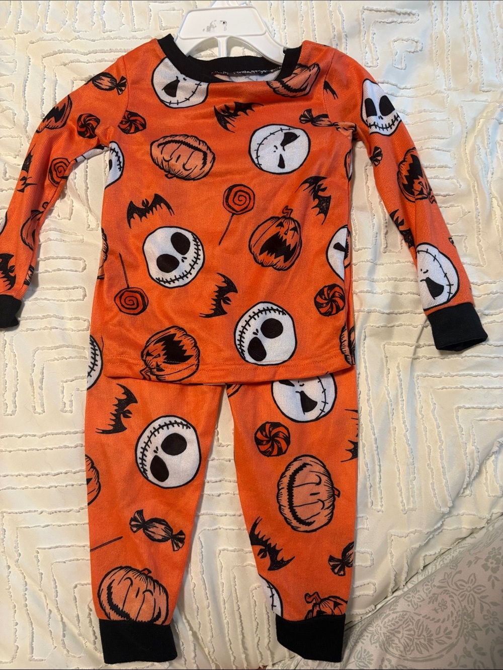 Disney Orange & Black Halloween Jack Skellington Pajama Set